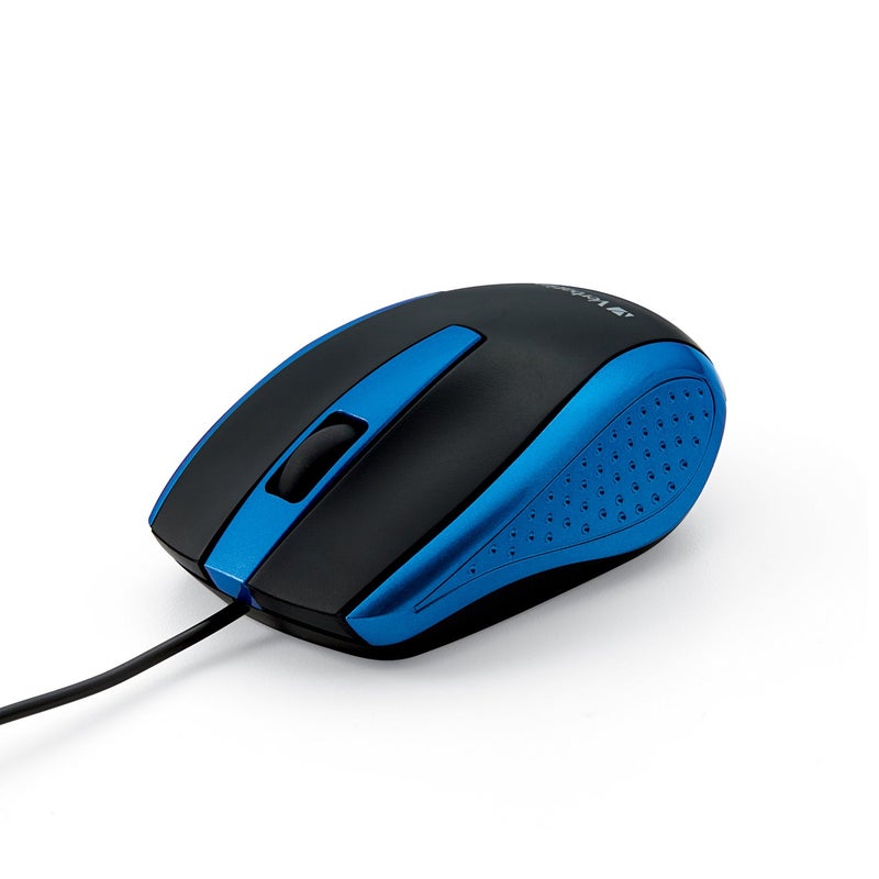 Verbatim Wired USB Computer Mouse - Corded USB Mouse for Laptops and PCs - Right or Left Hand Use, Blue 99743, 1.4" x 2.4" x 3.9" - Image 1